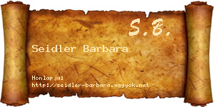 Seidler Barbara névjegykártya